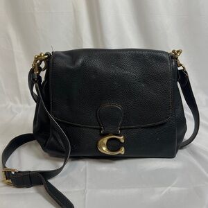 COACH Black Leather Crossbody Bag